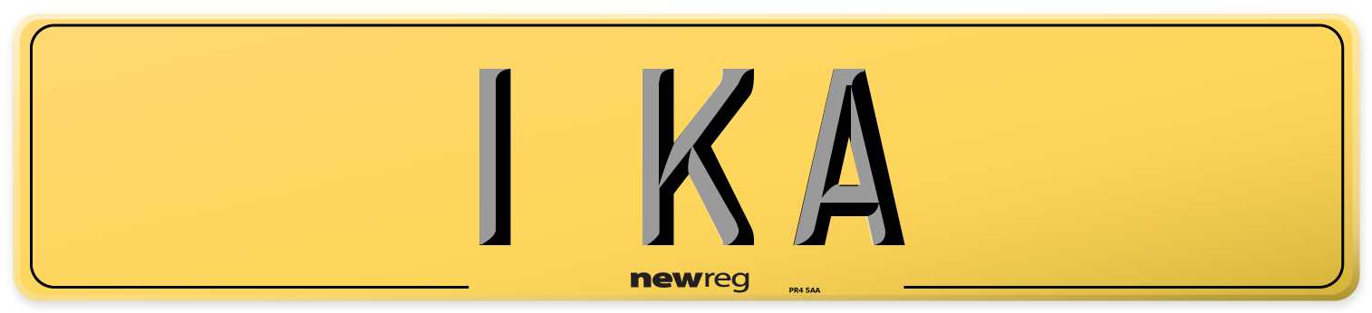1 KA Rear Number Plate
