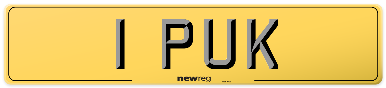 1 PUK Rear Number Plate