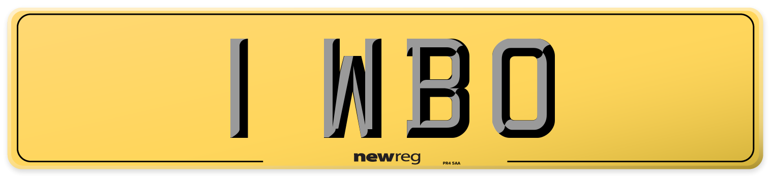 1 WBO Rear Number Plate