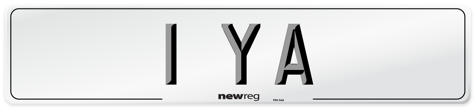 1 YA Front Number Plate