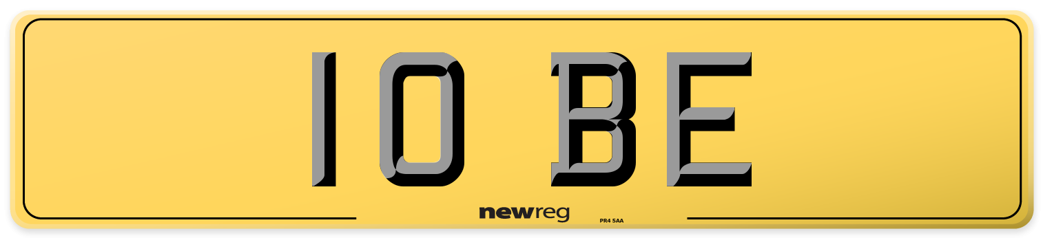 10 BE Rear Number Plate