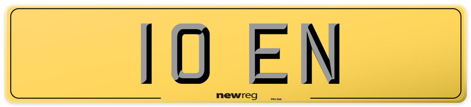 10 EN Rear Number Plate