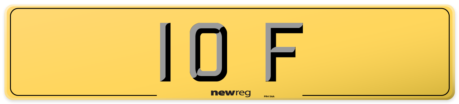 10 F Rear Number Plate