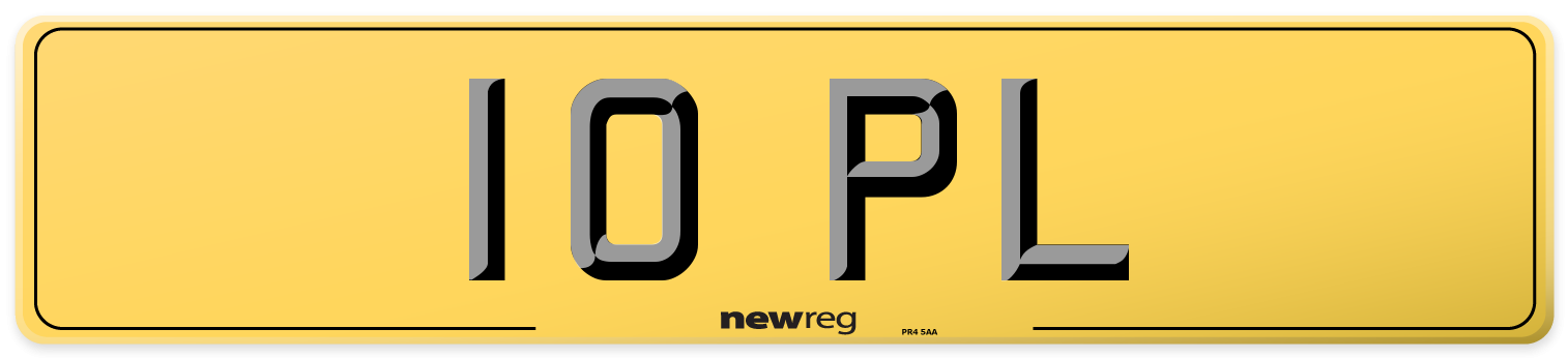 10 PL Rear Number Plate