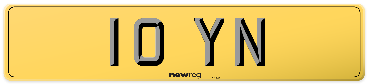 10 YN Rear Number Plate