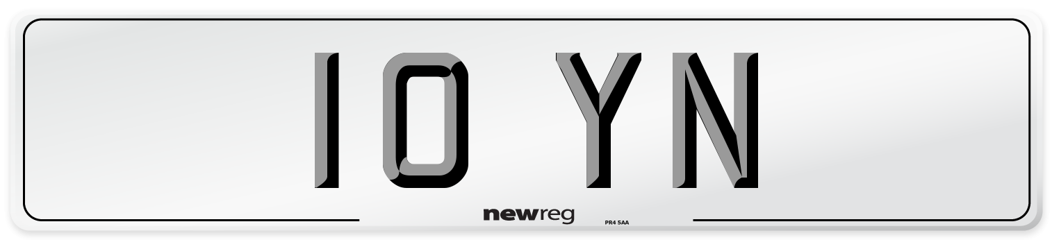 10 YN Front Number Plate