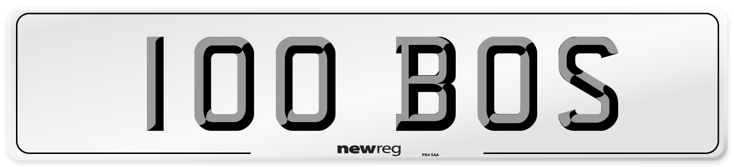 100 BOS Front Number Plate