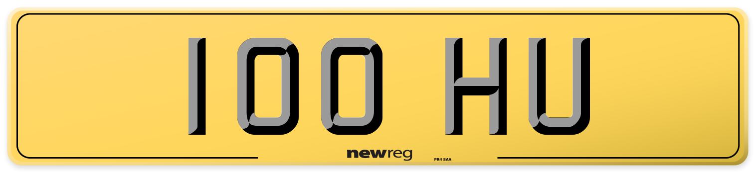 100 HU Rear Number Plate