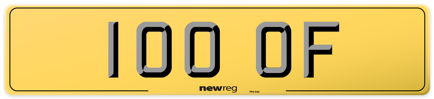 100 OF Rear Number Plate