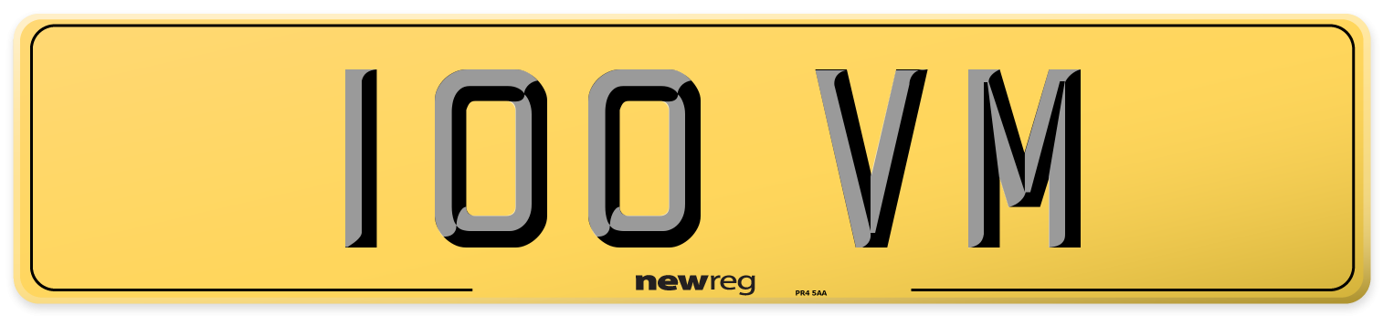 100 VM Rear Number Plate