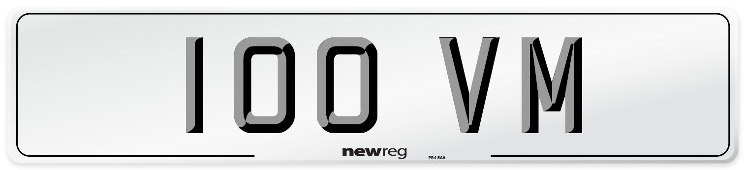 100 VM Front Number Plate