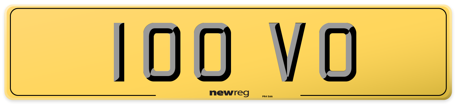 100 VO Rear Number Plate