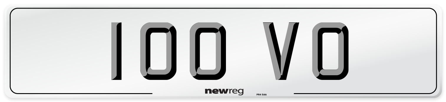 100 VO Front Number Plate