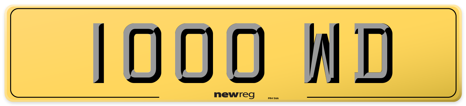 1000 WD Rear Number Plate