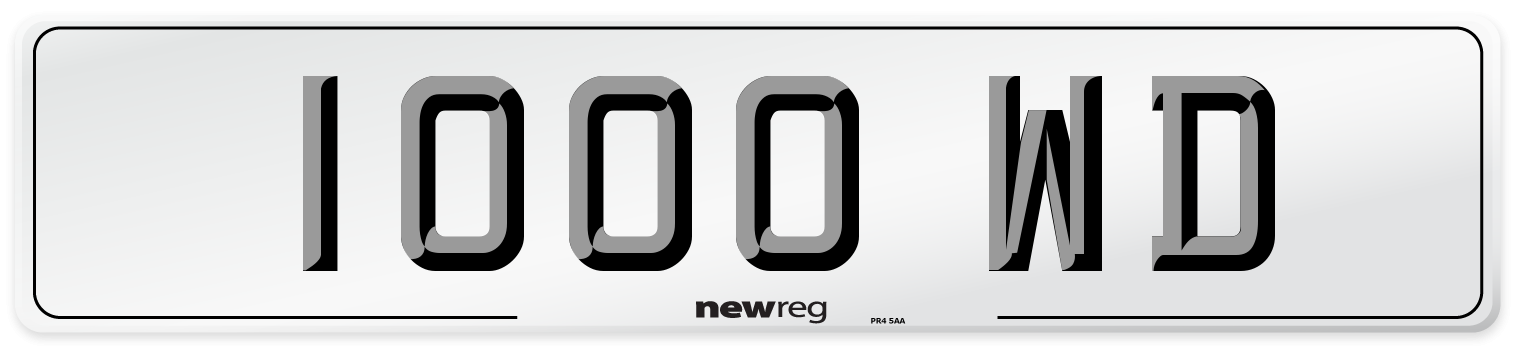 1000 WD Front Number Plate