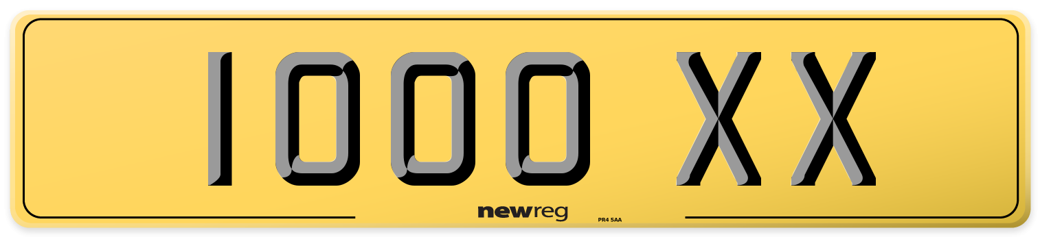 1000 XX Rear Number Plate