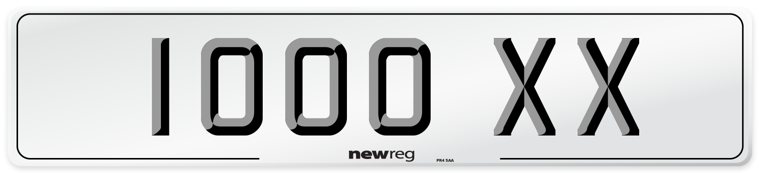 1000 XX Front Number Plate