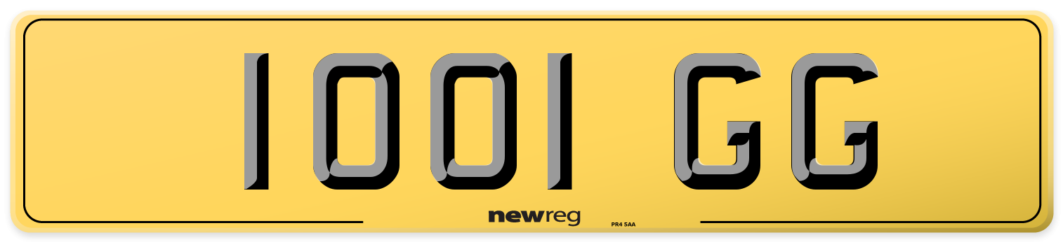 1001 GG Rear Number Plate