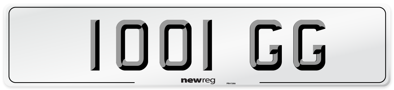 1001 GG Front Number Plate