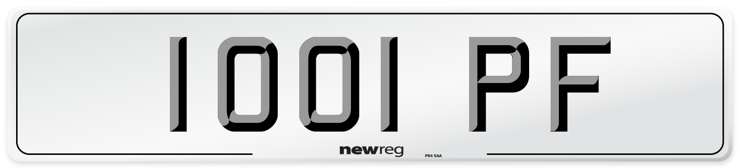 1001 PF Front Number Plate