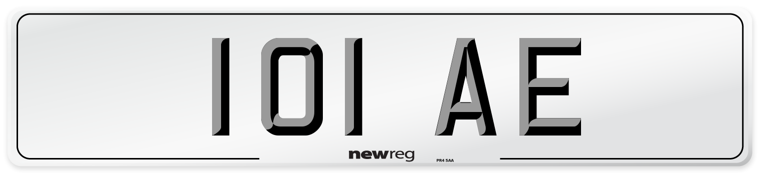 101 AE Front Number Plate