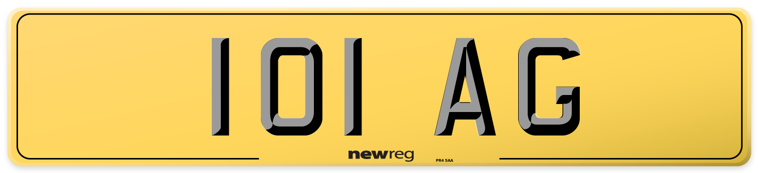101 AG Rear Number Plate