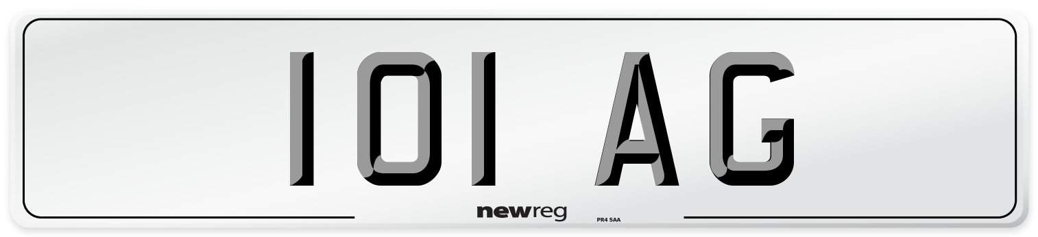 101 AG Front Number Plate