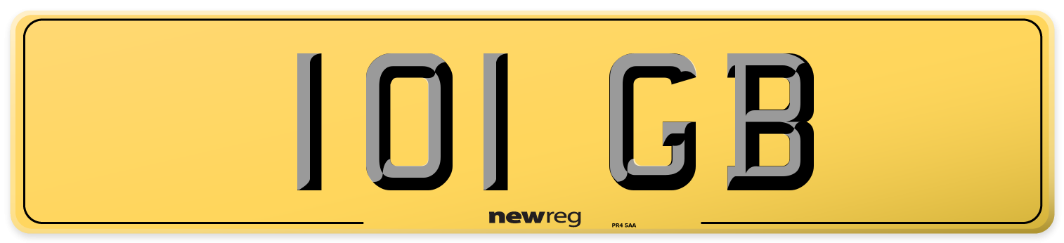 101 GB Rear Number Plate
