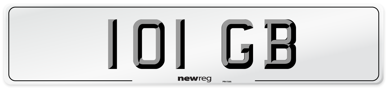 101 GB Front Number Plate