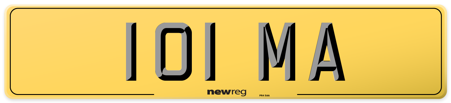 101 MA Rear Number Plate