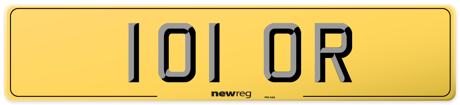 101 OR Rear Number Plate