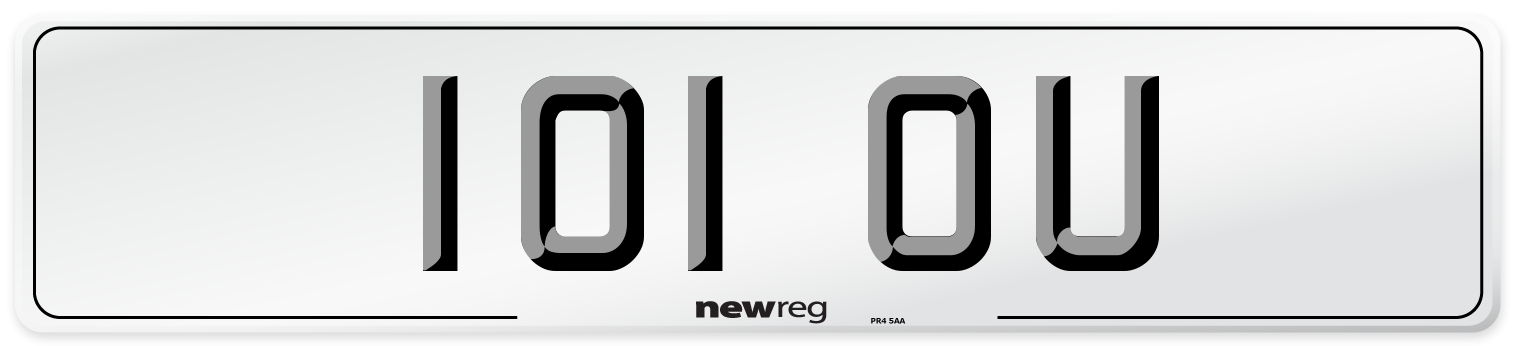 101 OU Front Number Plate