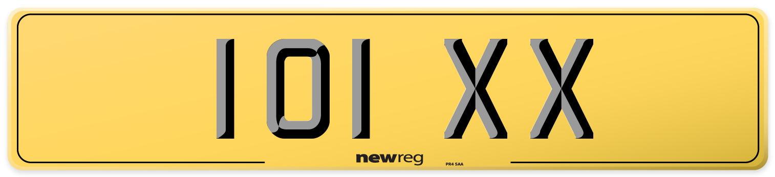 101 XX Rear Number Plate
