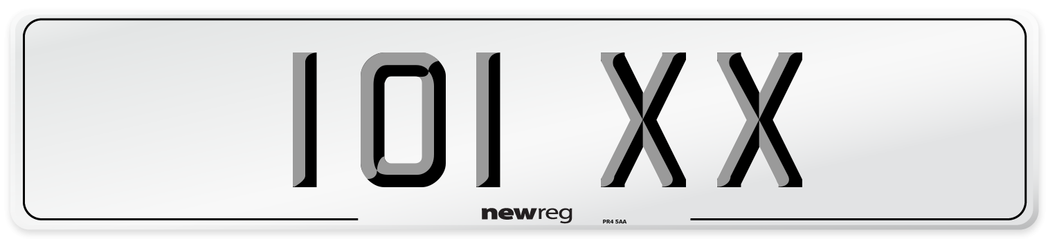101 XX Front Number Plate