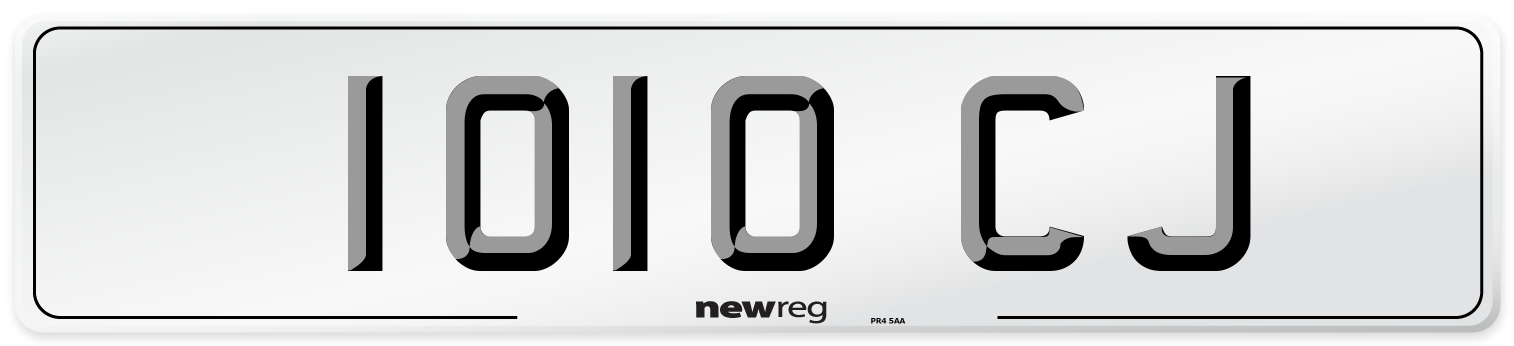 1010 CJ Front Number Plate