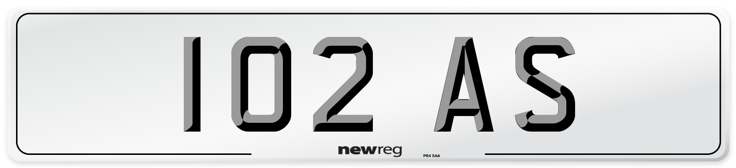 102 AS Front Number Plate