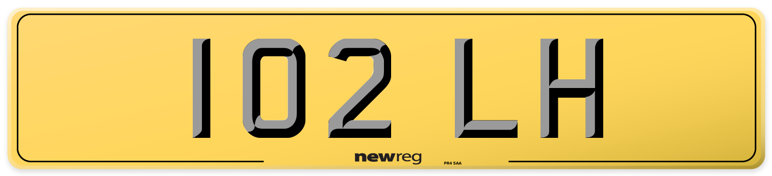 102 LH Rear Number Plate
