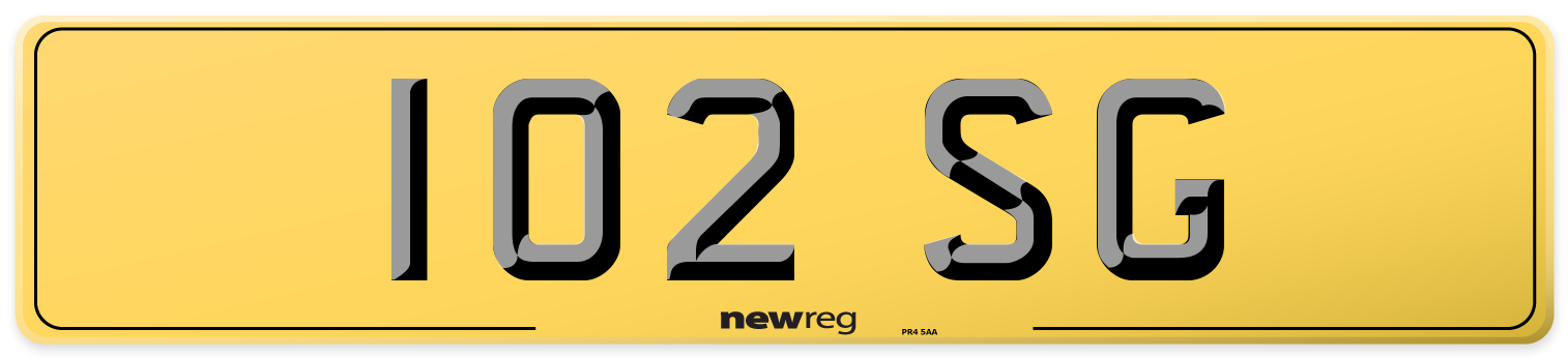 102 SG Rear Number Plate