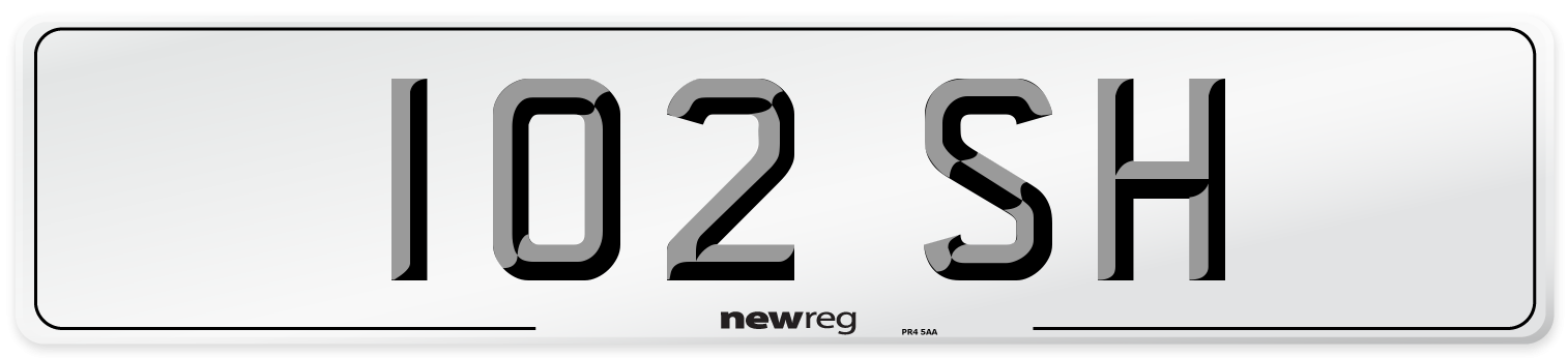 102 SH Front Number Plate