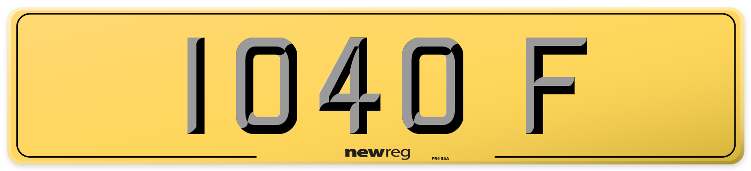 1040 F Rear Number Plate