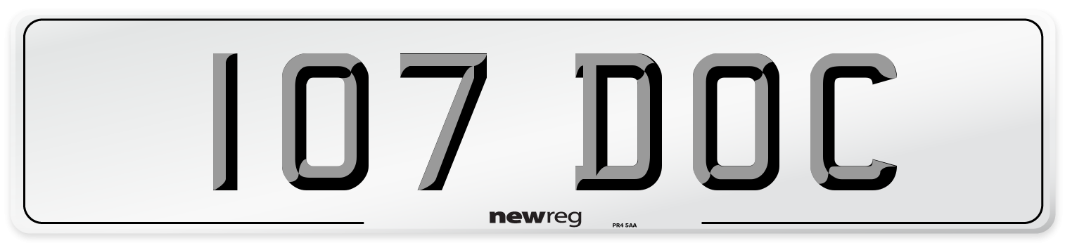 107 DOC Front Number Plate