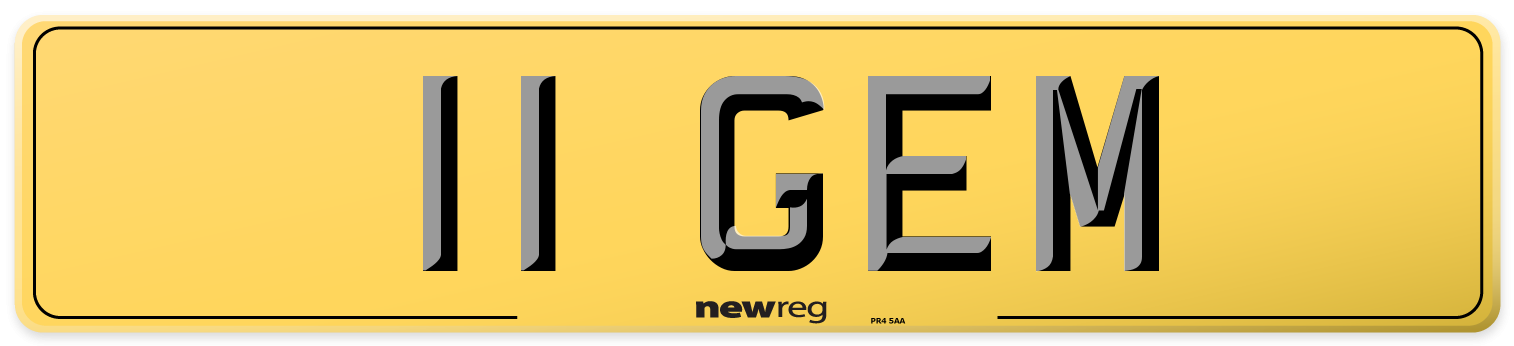 11 GEM Rear Number Plate