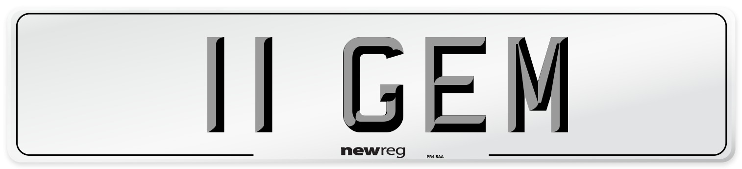 11 GEM Front Number Plate