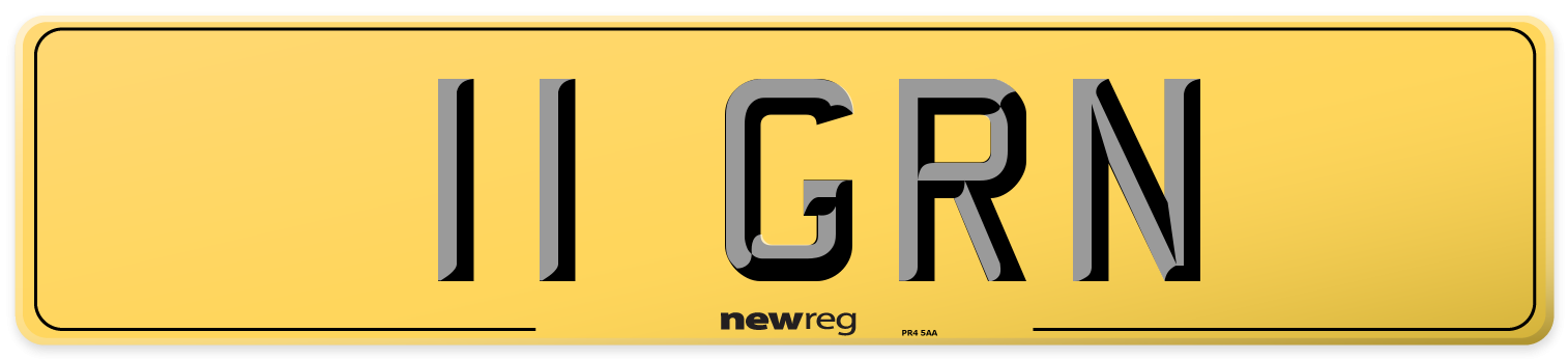 11 GRN Rear Number Plate