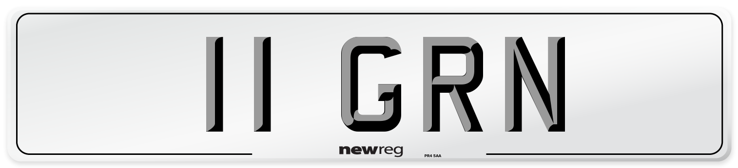 11 GRN Front Number Plate
