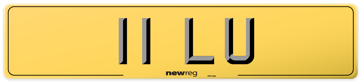 11 LU Rear Number Plate