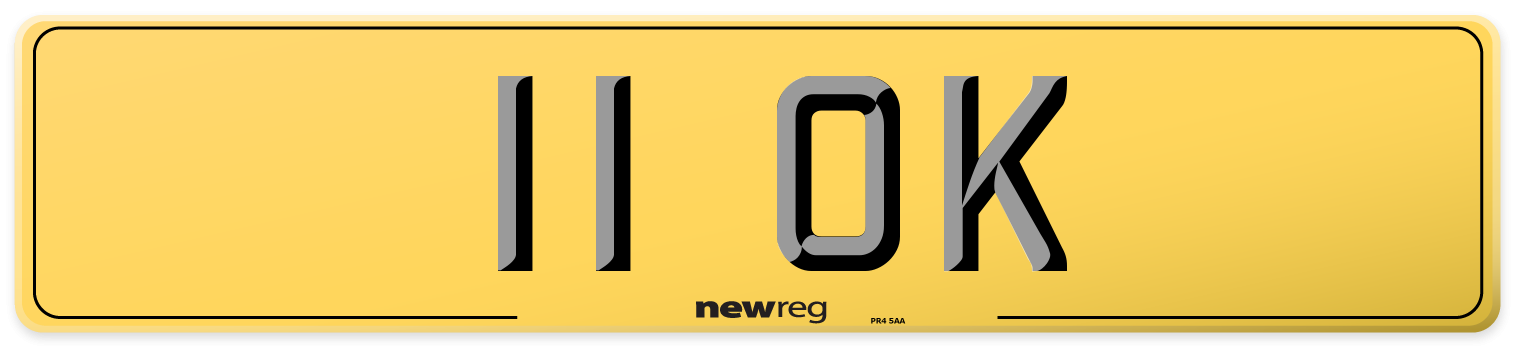 11 OK Rear Number Plate