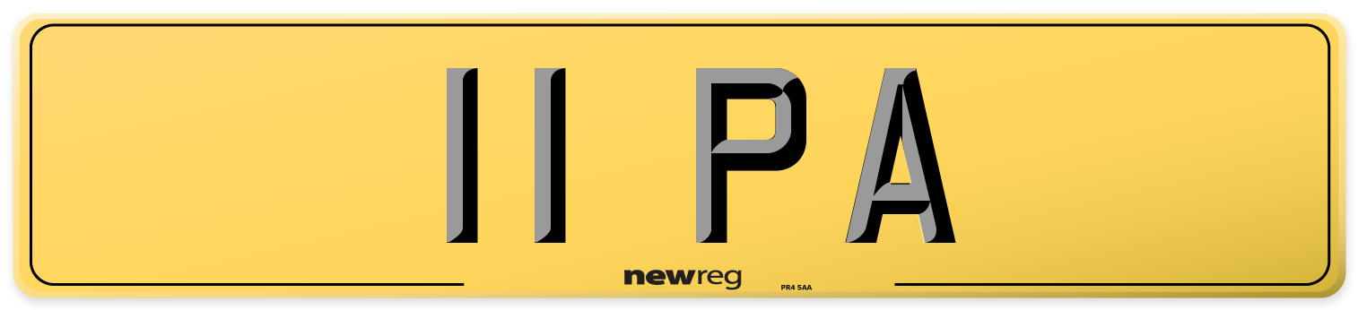 11 PA Rear Number Plate
