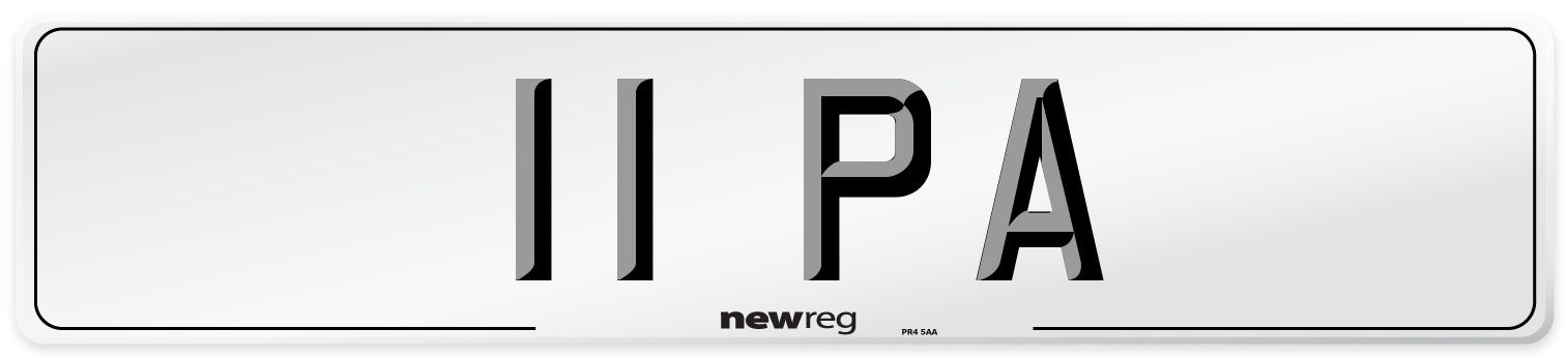 11 PA Front Number Plate