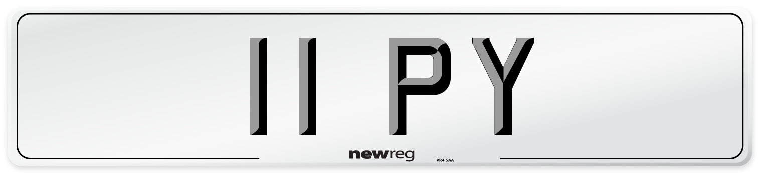 11 PY Front Number Plate